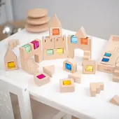 TickiT Holzbausteine Set mit Edelsteinen - pädagogisches Spielzeug