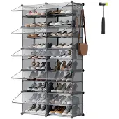 Songmics Schuhregal mit 10 Fächern 30 x 40 x 30 cm pro Fach schiefergrau LPC035G01