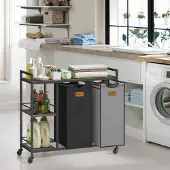 Hobby Hall Wäschekorb 2 Fächer, Wäschesammler 100 L, Wäschesortierer BLHB35311B02