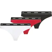 HUGO String "TRIPLET THONG STRIPE" elastischer Bund mit Logo, enganliegend
