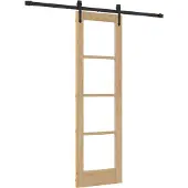 vidaXL Schiebetür Natur 61 x 198,5 cm Massivholz Kiefer und Glas