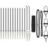 vidaXL Sechseckzaun mit Pfosten 25 x 0,8 m PVC-beschichteter Stahl