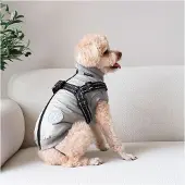 Nordic Paws - Dogcoat Thor with harness - Lightgrey - Small 35cm
