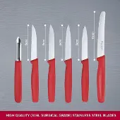 Markenlos Gemüsemesserset 6-teilig - Ergonomischer Griff, rostfreies Stahl