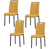 HTI Stuhl 4er Set Denton Webstoff 41,5x52,5x96,5 cm Sitzhöhe 47 cm