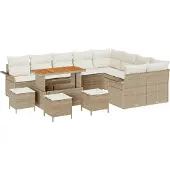 vidaXL Garten-Sofa-Set 13 stk. 12-Sitzanzahl Beige und Creme