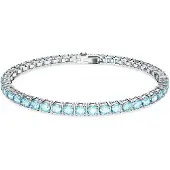 Swarovski Matrix Tennis Armband Rundschliff Blau
