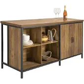SoBuy Freistehende Kücheninsel Küchenschrank Multifunktionale Küchenaufbewahrungseinheit Sideboard Buffet Vitrinenschrank für Wohnzimmer Küche KNL01-F