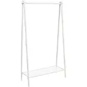 Songmics Kleiderständer aus Stahl mit Ablage weiß HSR023W01