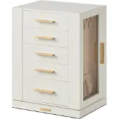 Songmics Schmuckkästchen geräumig offenes Design Geschenkidee wolkenweiß JBC170W01