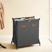 Hobby Hall Wäschekorb 115 Liter mit 2 Fächern schiefergrau LCBB35120G01