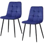 HTI 2 Stühle Mesa, Samt, Ziernähte, 44,5 cm breit, 53 cm tief, 86,5 cm hoch