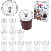 MamboCat 12er Set Sturzglas 435ml Einmachglas + TO-Deckel 82 Alois Hirsch + Heft