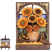 Robotime Rowood 3D-Holzschnitt-Puzzle Sonnenblume mit LED-Beleuchtung 266 dlks