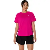 Asics für Damen. 2012D170 Core SS T-Shirt rosa (M), Lässig, Sportlich, Kurzarm, Recyceltes Polyester