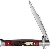 Rough Ryder Reserve Reserve Bowtie Fishtail RRR052, D2, Red Jigged Bone, Slipjoint Taschenmesser