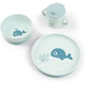 Done by Deer - Foodie Geschirr-Set mit Saugfuß - Wally Blau