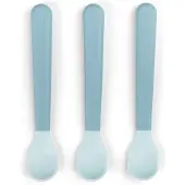 Done by Deer - Foodie easy-grip Babylöffel 3-er Pack - Blau - 14 x 2,5 x 1 cm