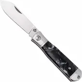 QSP Knife Jumping Jack QS167-C Satin 14C28N, Black White Resin, Taschenmesser