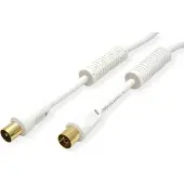 Goobay VALUE Antennenkabel mit Ferrite ST / BU, weiß, 5 m