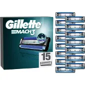 Gillette Mach3 Standard Rasierer für Männer 15 Ersatzklingen Gleitstreifen