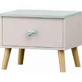 En.casa Kindernachttisch Sandnes 31x38x30 cm Weiss/Mintgrün