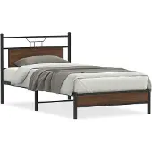 vidaXL Bettgestell ohne Matratze Braun Eichen-Optik 107x203 cm