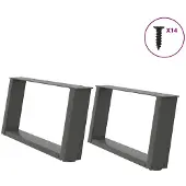 vidaXL Couchtischbeine U-Form 2 Stk. Anthrazit 70x(30-31) cm Stahl