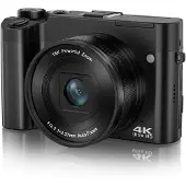 INF DC218T 4K HD-Kamera mit zwei Objektiven und Touchscreen Schwarz