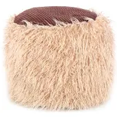 Hearthome & Living Pouf "Fellpouf Bobtail 125, Fellhocker in zweifarbigem Design", (1 St.), modern, dekorativ, kindersicherer Reißverschluss an der Unterseite