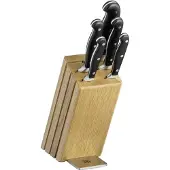 WMF Spitzenklasse Plus Messerblock bestückt 6-teilig, Messer-Block/Besteck-Set, Edelstahl, Kunststoff, Edelstahl, Schwarz, Spitzenklasse Plus