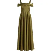 Vera Mont Abendkleid schulterfrei in Shiny Olive | Gr.: 38