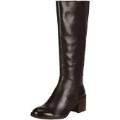 Felmini Stiefel aus Leder, hoher Schaft, Schwarz, mit niedrigem Absatz, MIRA D946