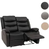 Mendler 2er Kinosessel HWC-O62, Relaxsessel Fernsehsessel mit Armlehne, Liegefunktion Kunstleder schwarz