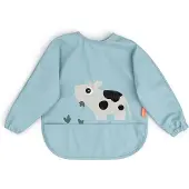 Done by Deer Tiny Farm Langärmliges Lätzchen mit Tasche, Blue