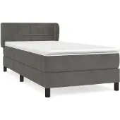 Syfax Boxspringbett mit Matratze Dunkelgrau 100x200 cm Samt