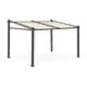 Sweeek - WANDPERGOLA 3X4M mit Schiebeleinwand - Ecru