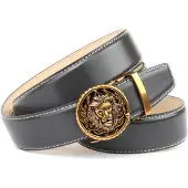 Anthoni Crown Ledergürtel , Herren, Gr. 100, grau, Rindsleder, Gürtel Ledergürtel