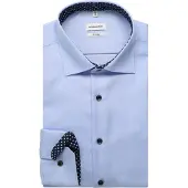 Seidensticker Businesshemd "Schwarze Rose", Herren, Gr. L (41), normale Ärmellängen, blau, 100% Baumwolle, unifarben, tailored fit, 2-Knopf-Manschette, Hemden Businesshemd, Shaped 1/1 Kentkragen Uni