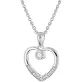 Trendor 28416 Damen-Halskette 925 Silber Mit Zirkonia-Herz