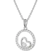 Trendor 28410 Damen-Kette mit Zirkonia Herz-Anhänger 925 Silber Rhodiniert
