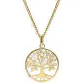 Trendor 28538 Damen-Kette 925 Silber Vergoldet Lebensbaum Collier