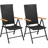 vidaXL Stapelbare Gartenstühle 2 Stk. Poly Rattan Schwarz , Gartenstühle Design 2024