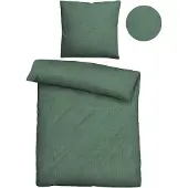 Biberna Musselin Bettwäsche 0480500 UNI color: schilfgrün, size: 1x 135x200 cm + 1x 80x80 cm