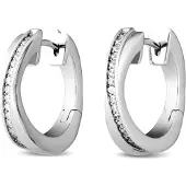 Jette Damen-Creolen 925er Silber rhodiniert 28 Zirkonia Jette Silber