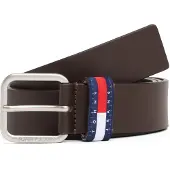 Tommy Hilfiger Ledergürtel TOMMY JEANS "TJM RYAN 3.5 cm breit", Herren, Gr. 110, braun (schwarz braun), Rindsleder, Gürtel Ledergürtel, mit Logo auf Gürtelschlaufe