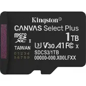 Kingston Technology 1TB micSDXC Canvas Select Plus Gen3 150R A1 (Ohne SD-Adapter), 1 TB, MicroSDXC, Klasse 10, UHS-I, 150 MB/s, Class 3 (U3)