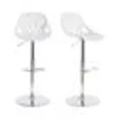 Miliboo Design-Barhocker Barock Weiß 2er Set BAROCCA.