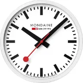 Mondaine A990.CLOCK.10SBB Wanduhr Quarz 25 cm Weiß