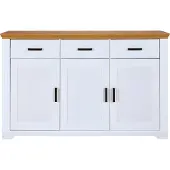 Inter Link Maluno Kommode Massivholz Kiefer Weiß/Oak Colori